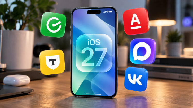 Работает ли Сбербанк Онлайн, Т-Банк, Альфа-Банк, МАКС и VK на iPhone с iOS 27. Фото.