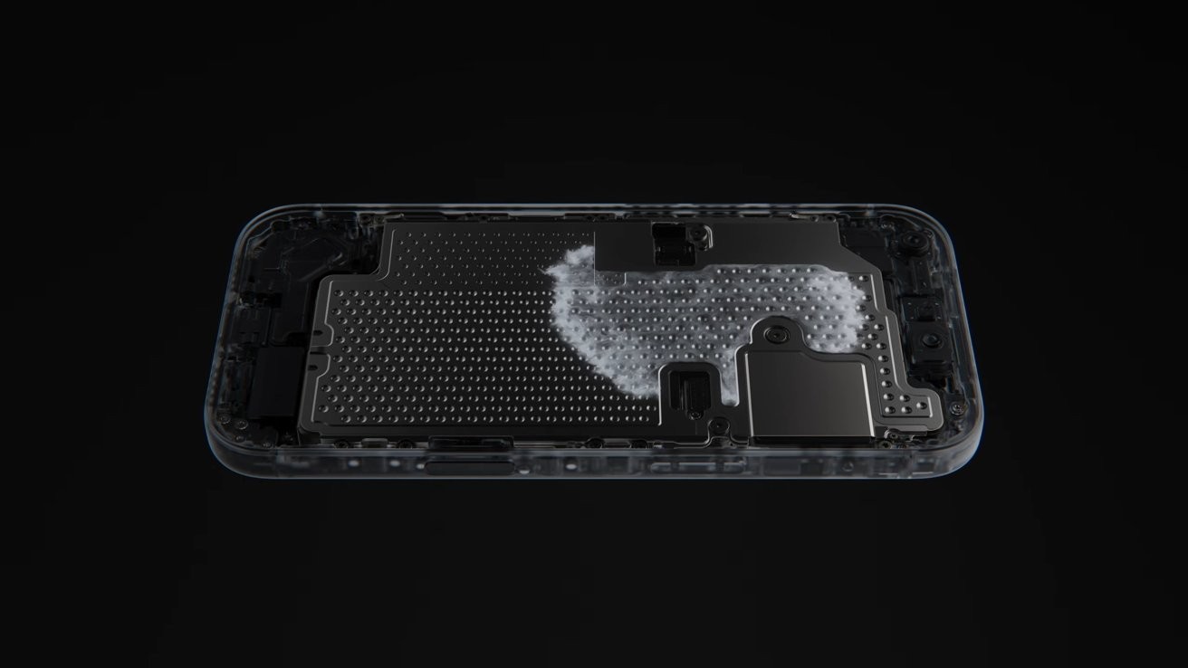 Испарительная камера охлаждения внутри iPhone 18 Pro
