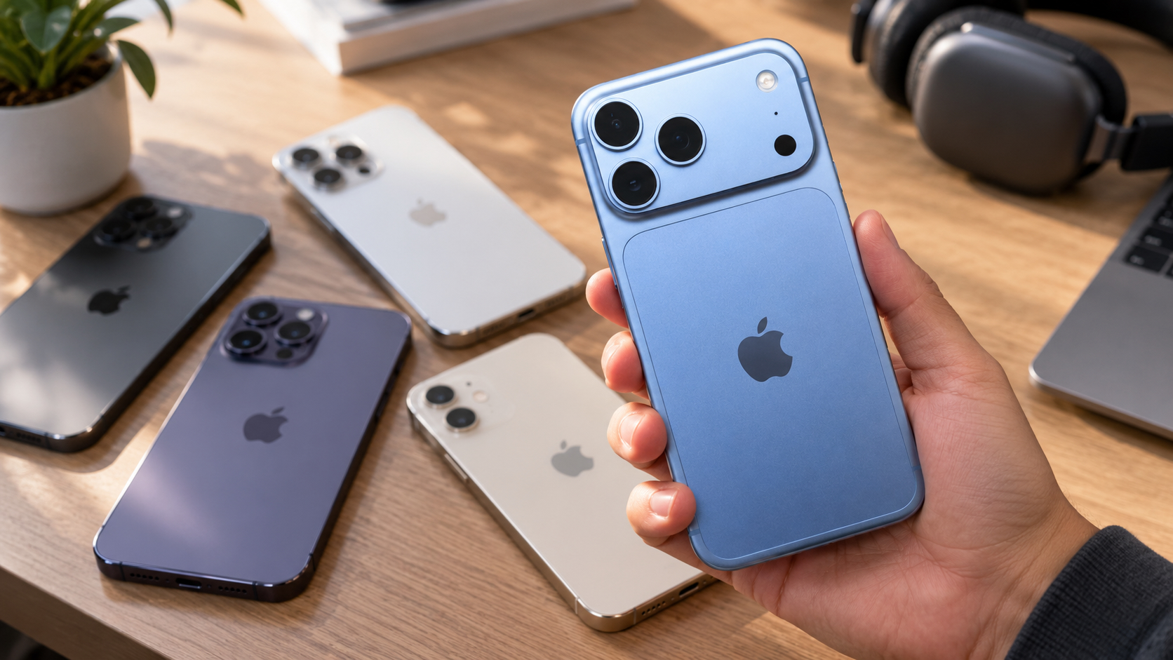 iPhone 18 Pro Max на фоне старых айфонов