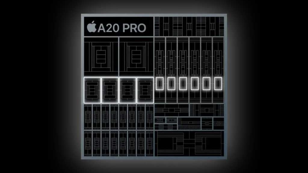 За счет чего вырос такой прирост. Процессор Apple A20 Pro. Фото.