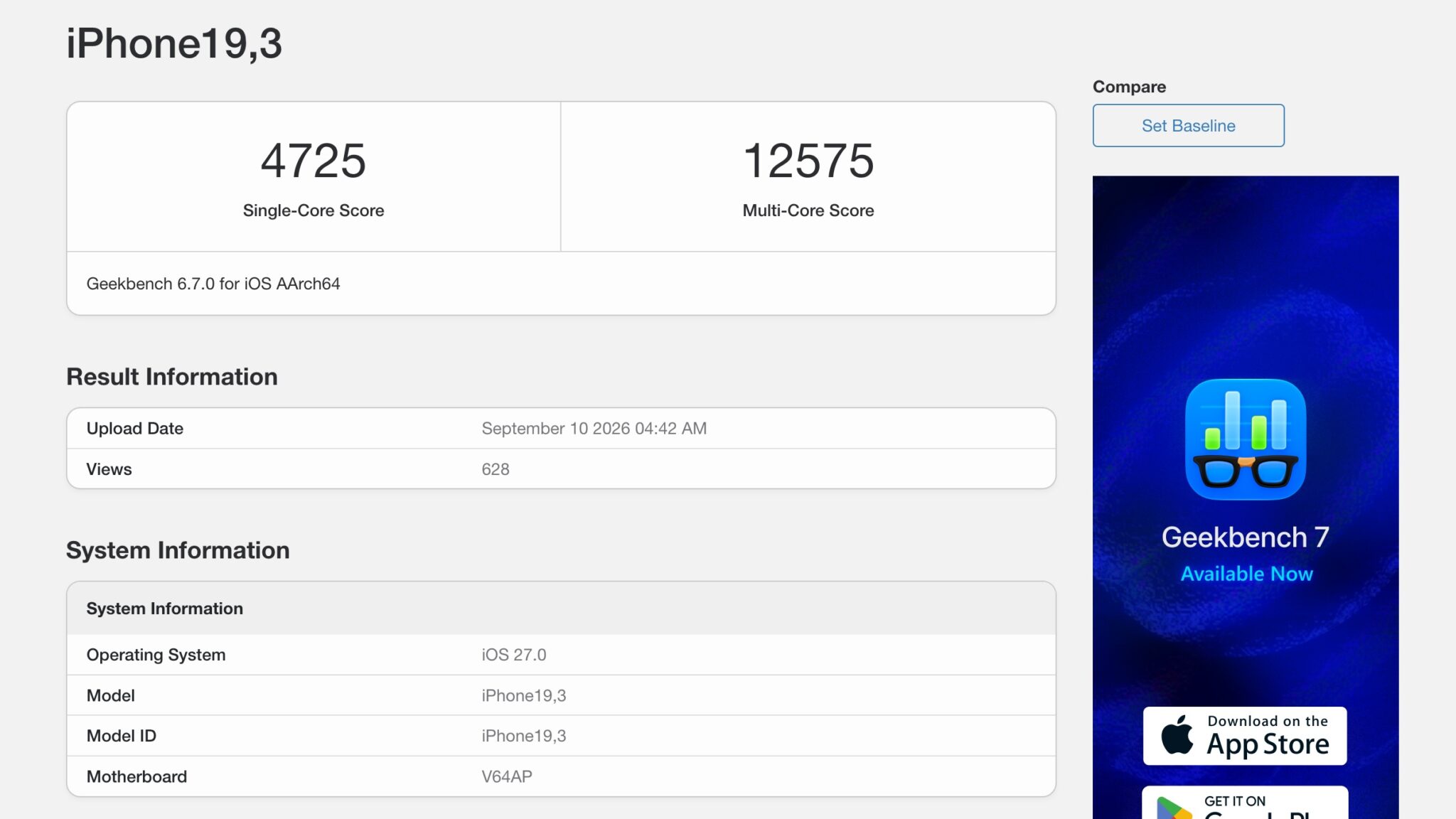 Насколько A20 Pro быстрее прошлого чипа. Результат iPhone 18 Pro в GeekBench. Фото.