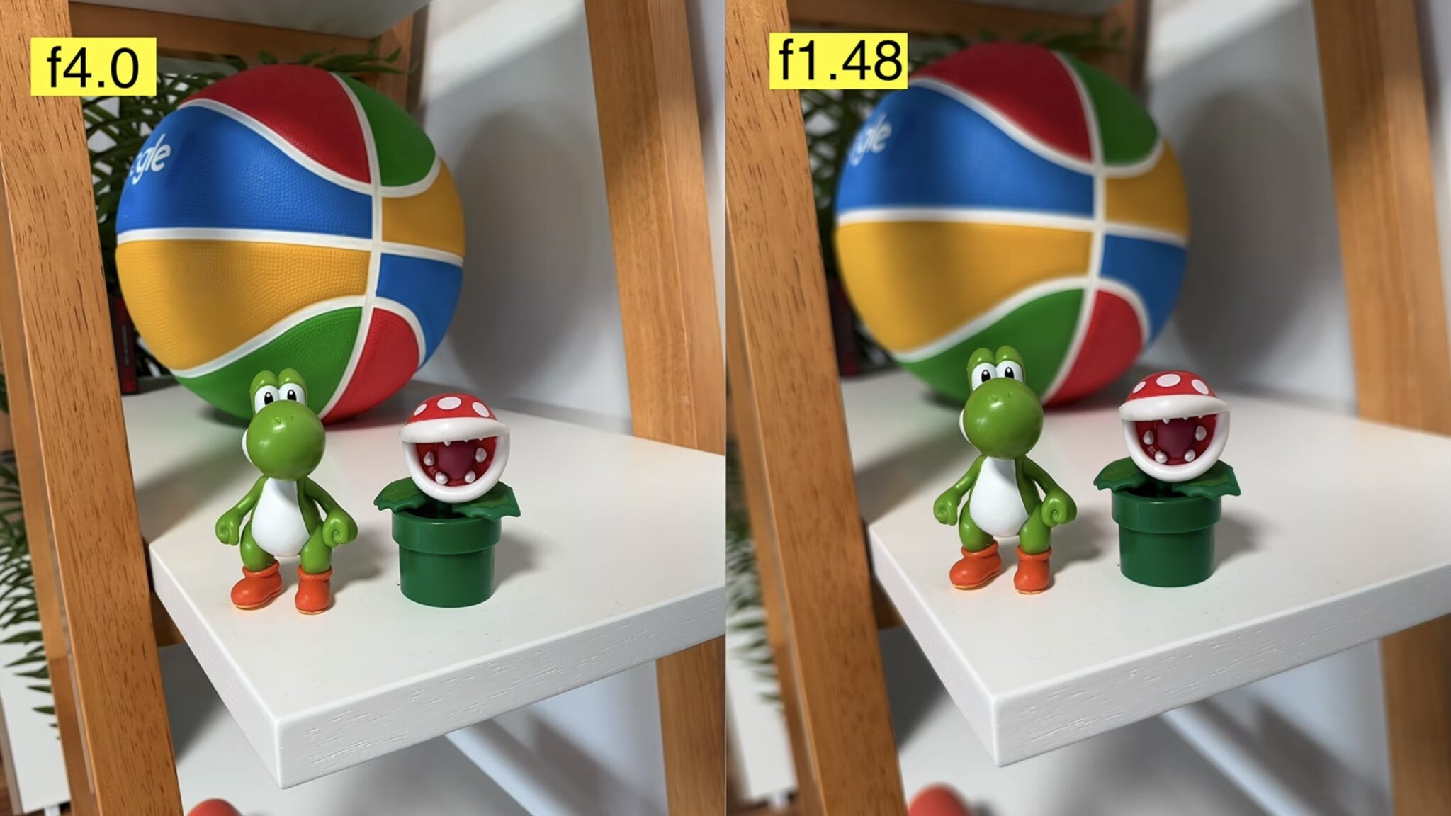 Игрушки из Марио с разной диафрагмой