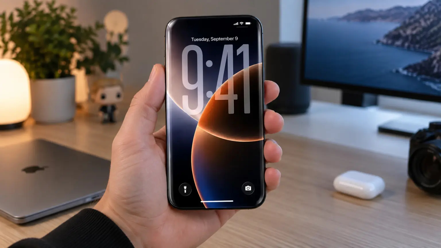 Рендер iPhone 20 Pro в руке
