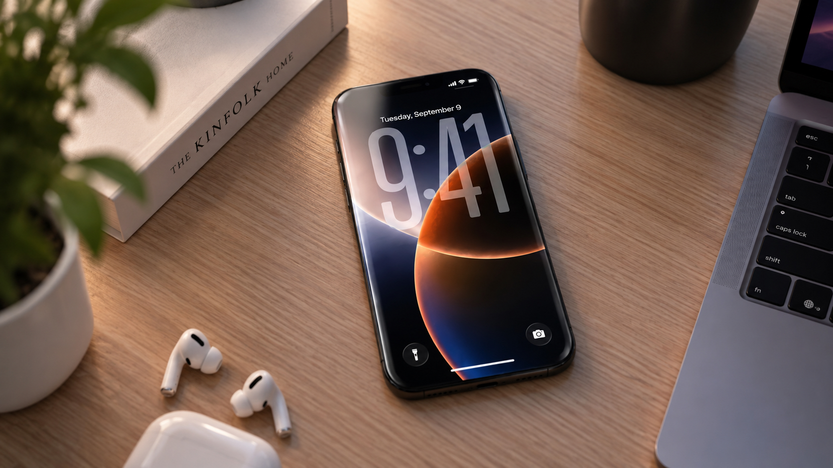 Рендер iPhone 20 Pro с безрамочным экраном
