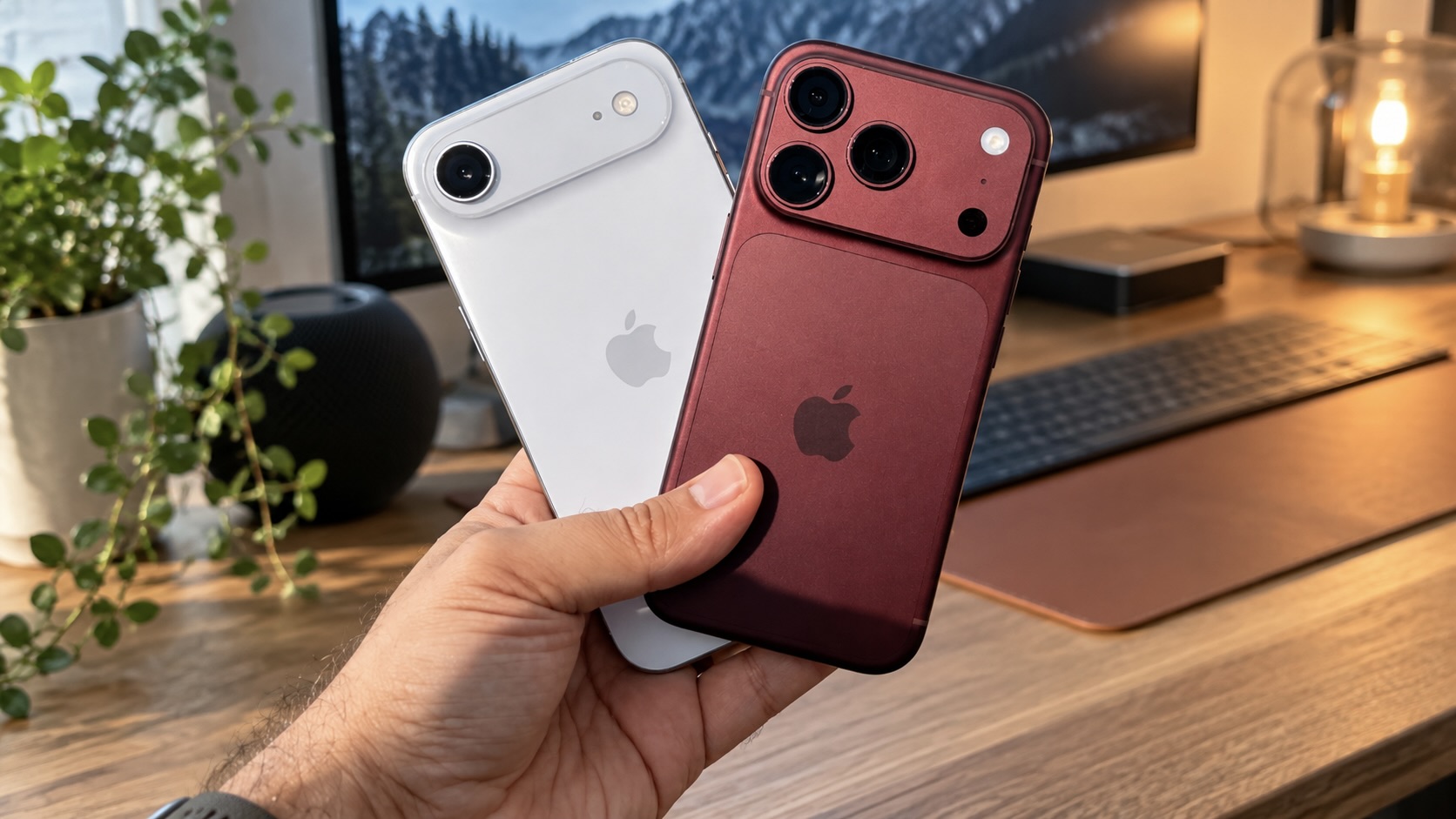 iPhone Air и iPhone 18 Pro в руке
