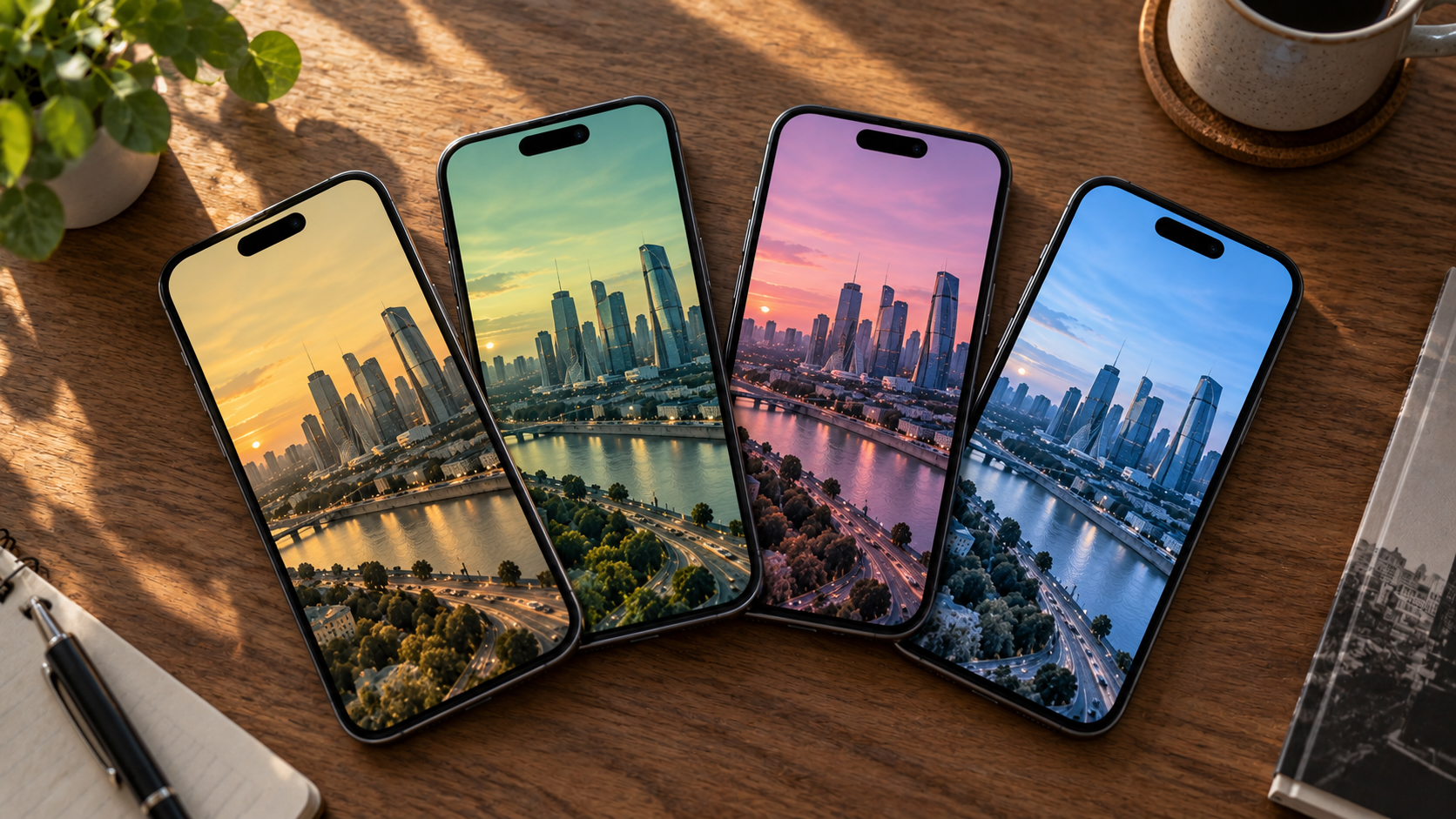 Экраны iPhone с разными оттенками