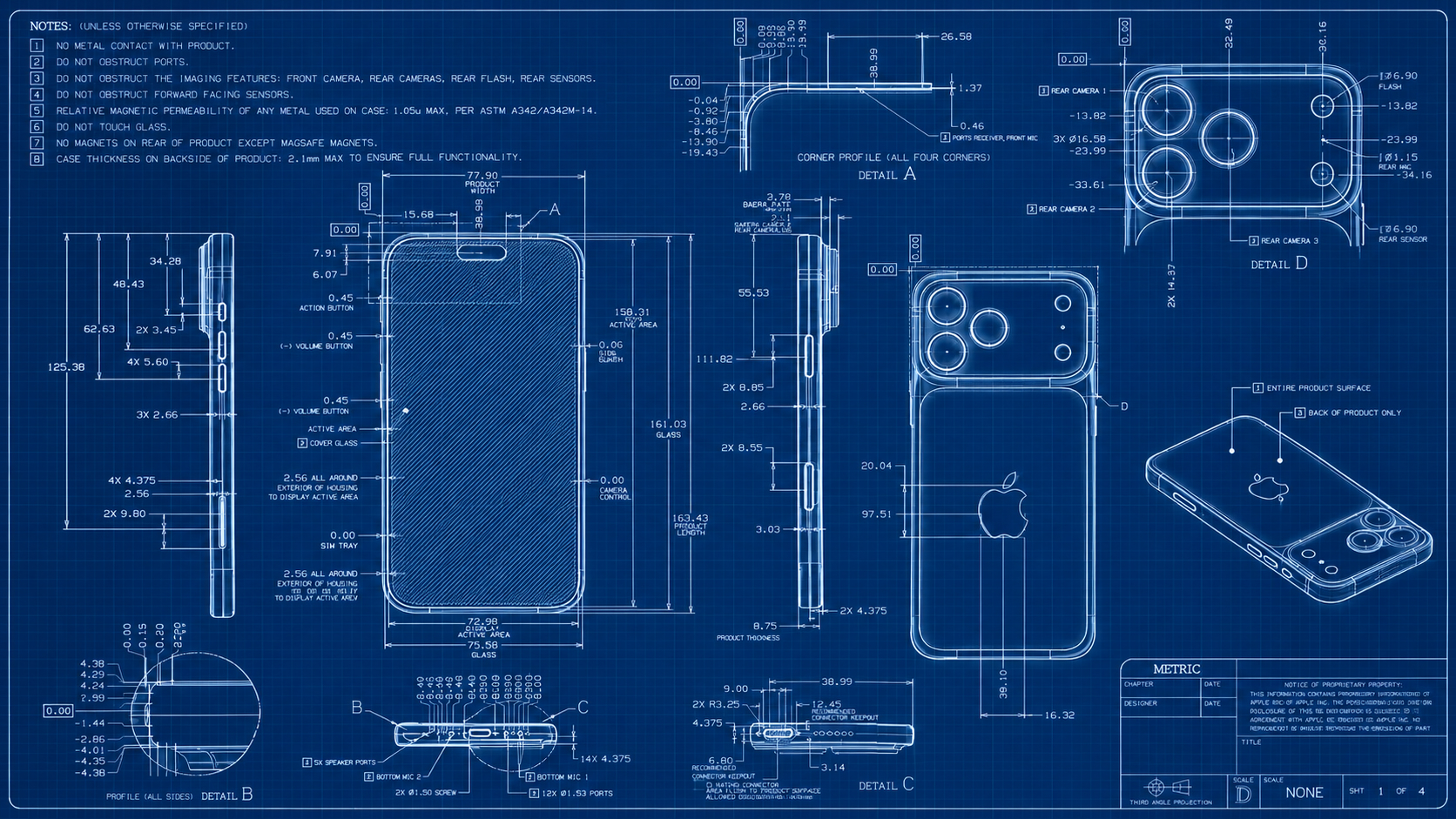 Чертеж iPhone 18 Pro Max