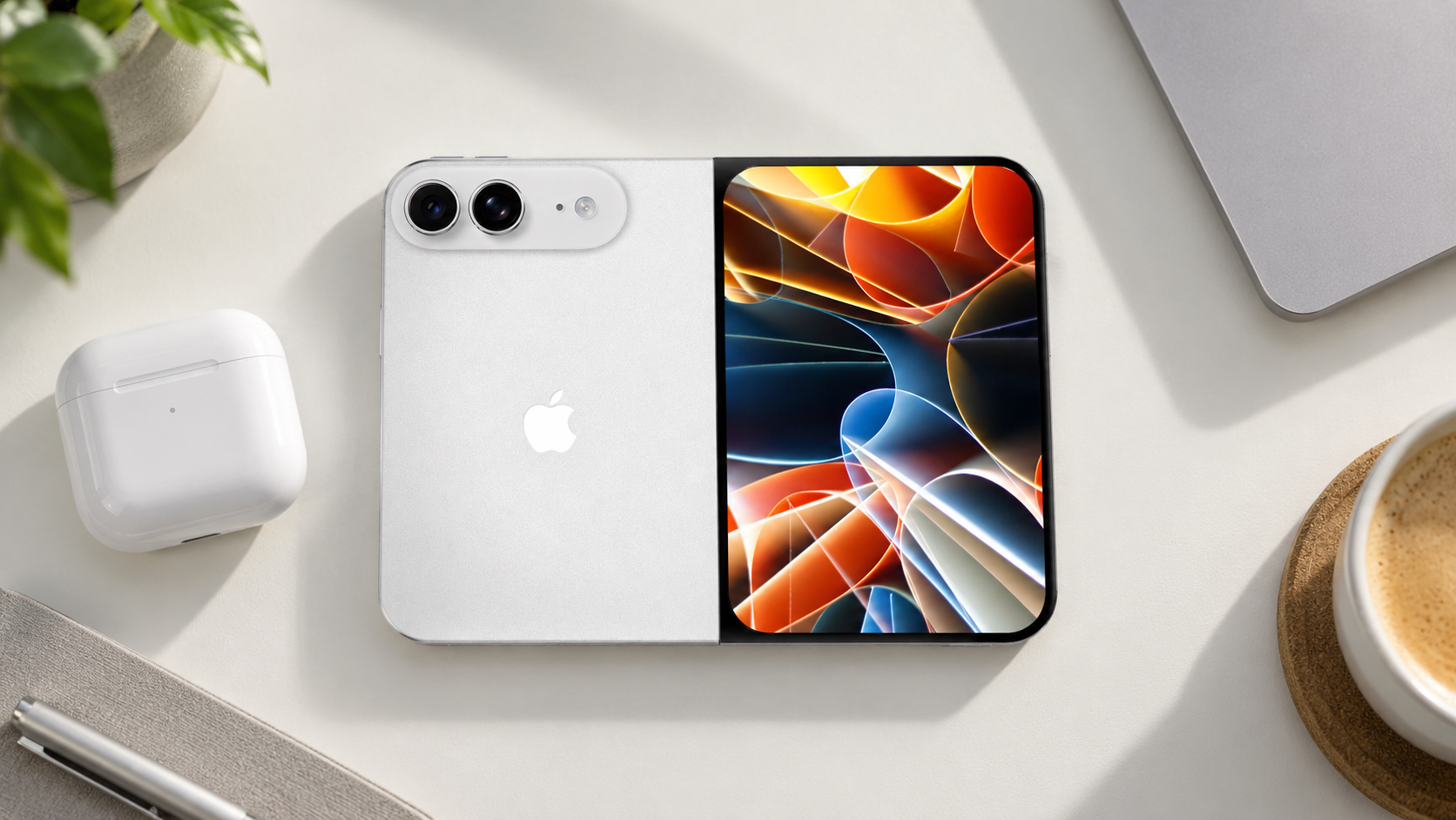 Рендер первого складного iPhone, который может получить название Duo. Фото.
