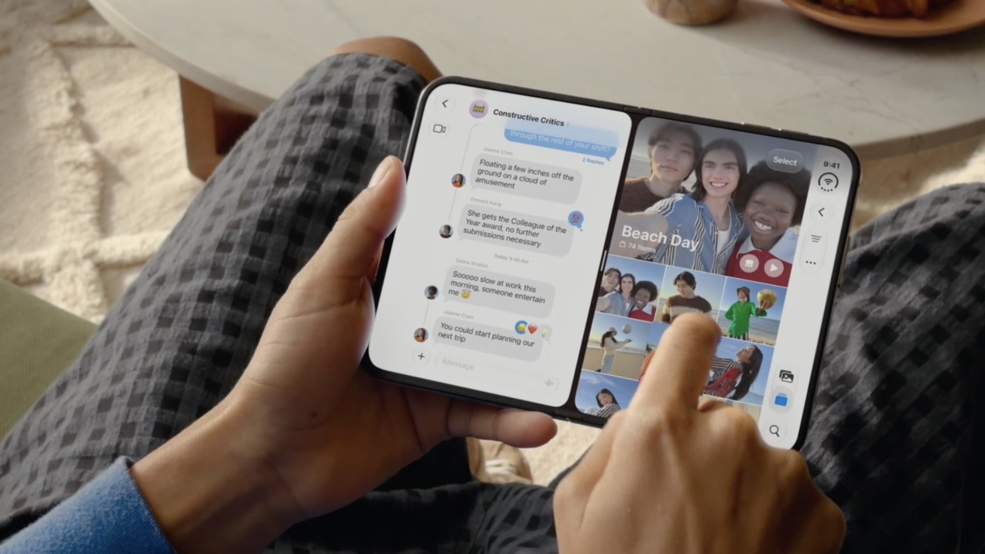 Матовый внутренний экран iPhone Duo в процессе использования
