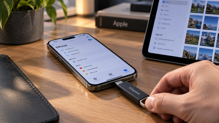 Что будет, если просто выдернуть флешку или внешний диск из iPhone или iPad, а не безопасно извлечь. Фото.