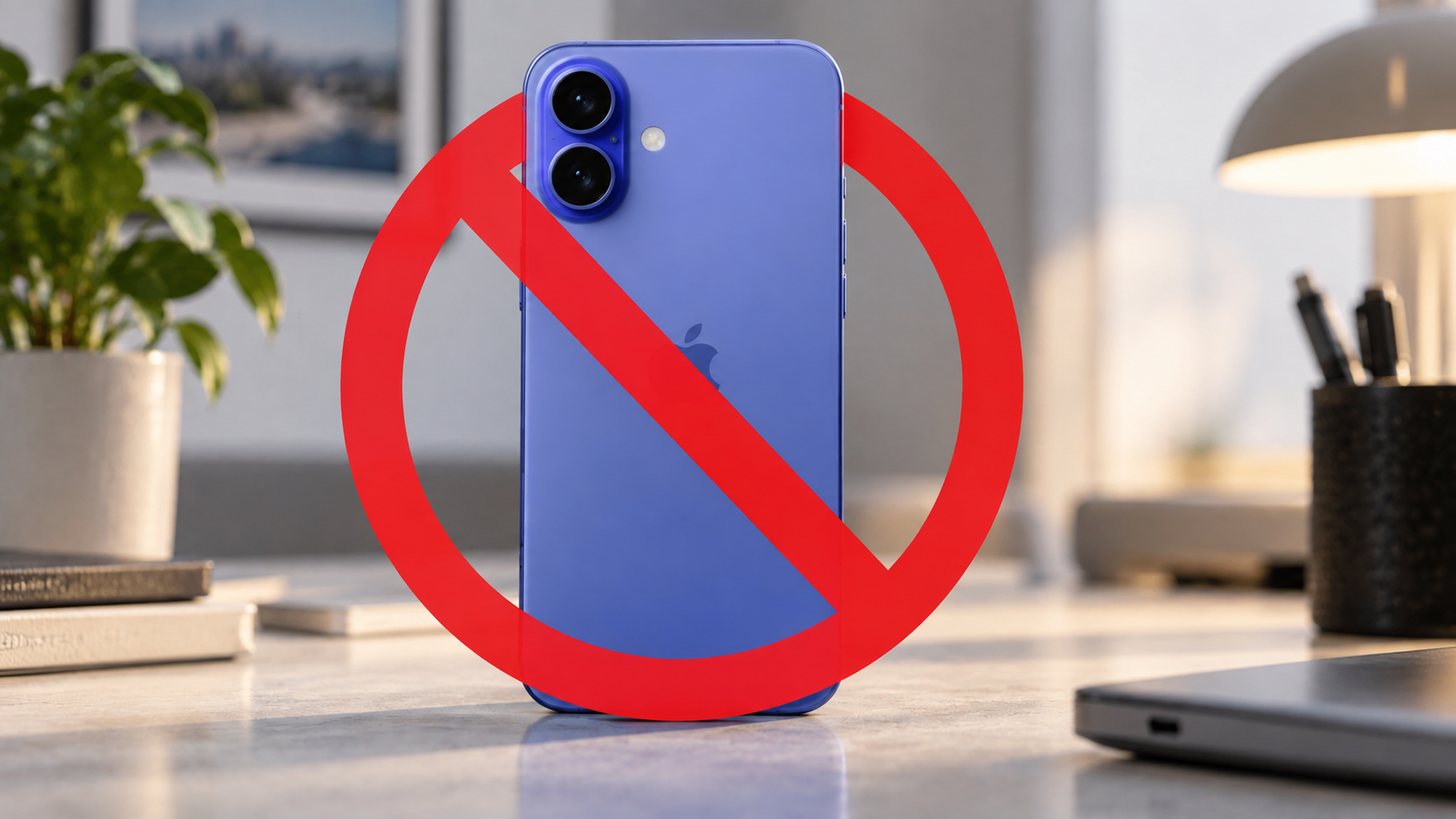 Перечеркнутый iPhone 16 Plus, который не получил новые функции