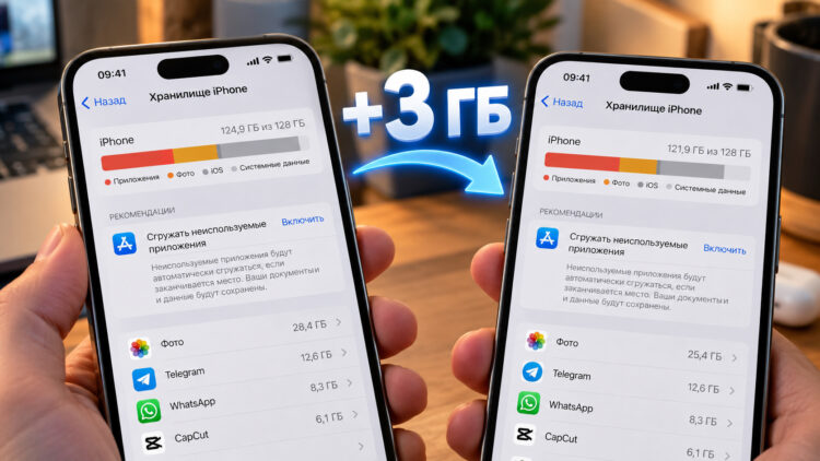 Как я освободил 3 ГБ памяти на iPhone за минуту. Как я освободил 3 ГБ памяти на iPhone за минуту. Фото.