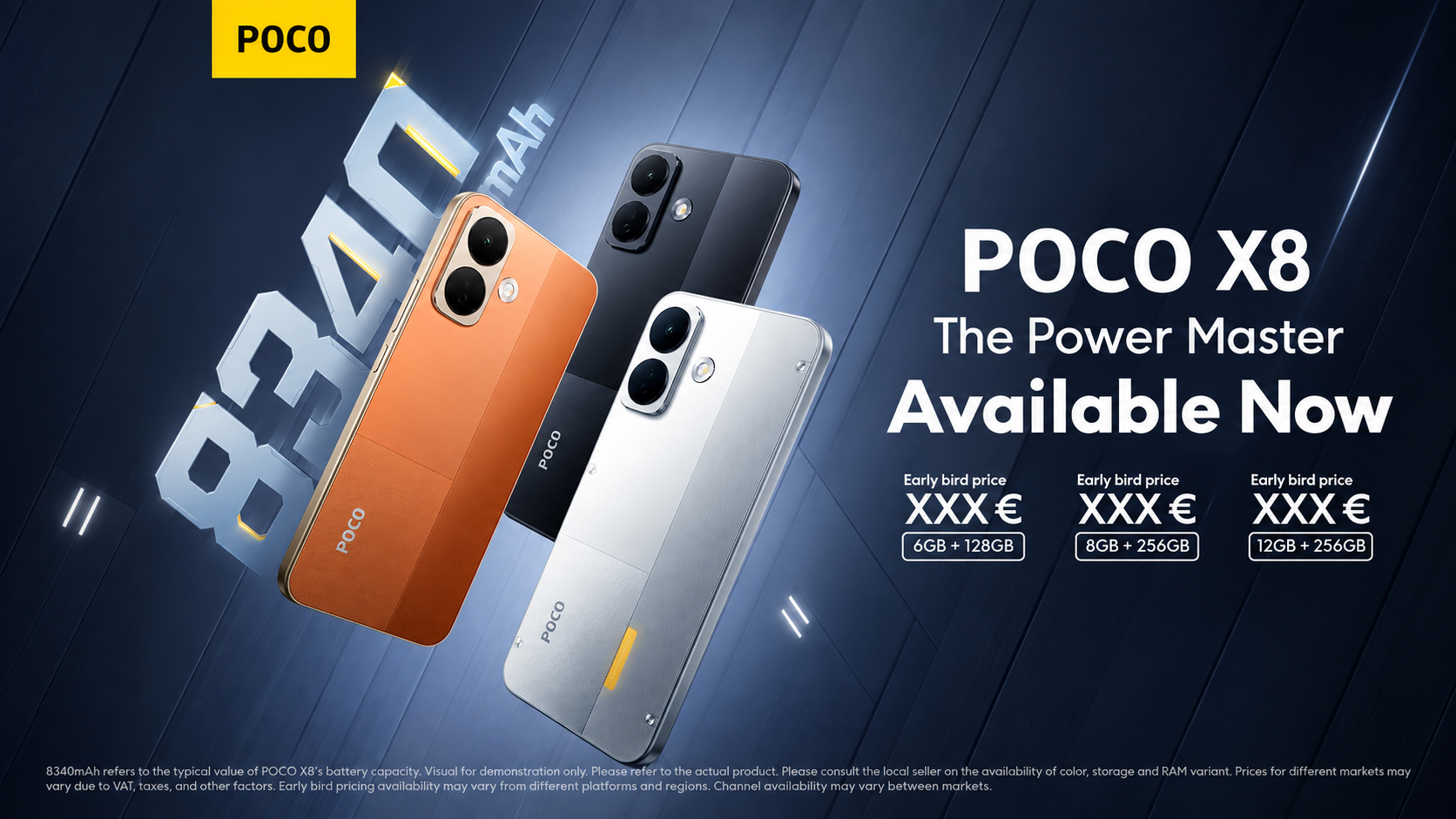 Емкость аккумулятора POCO X8