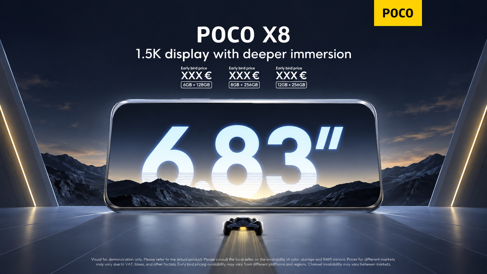 Диагональ экрана POCO X8