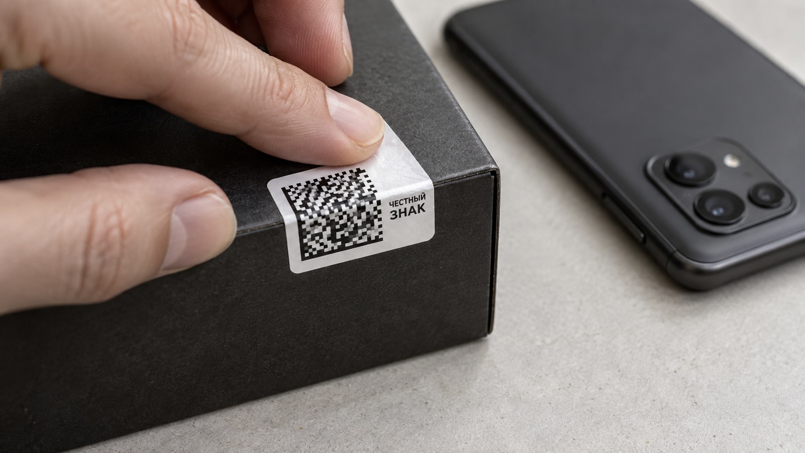 QR-код маркировки Честный знак на коробке