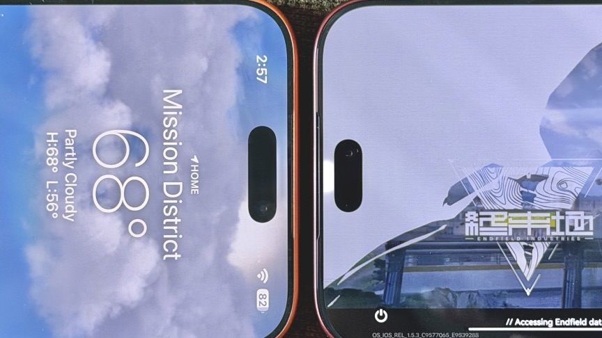 Сравнение Dynamic Island на iPhone 17 Pro и iPhone 18 Pro