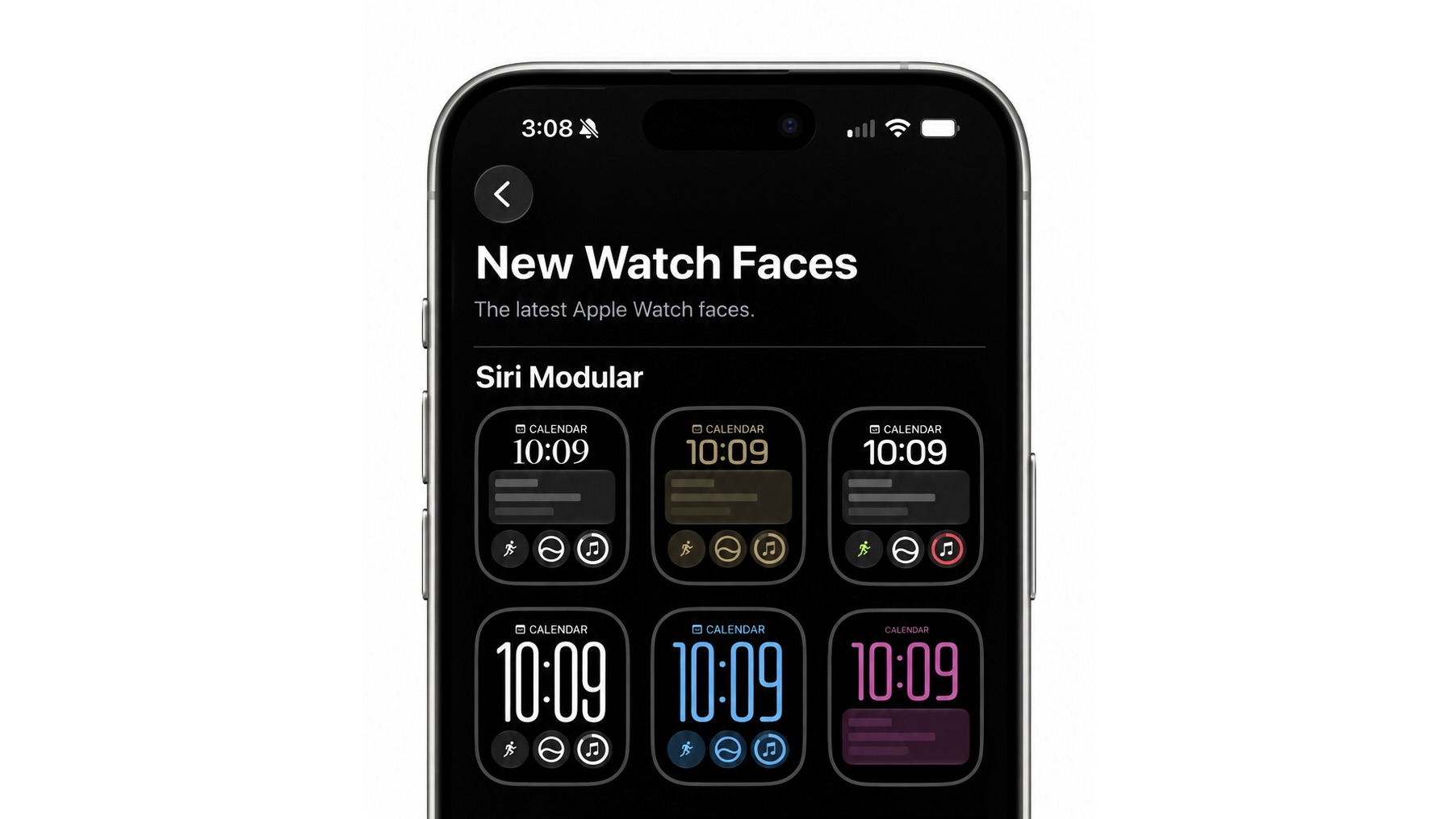 Циферблат Siri Modular в приложении Watch