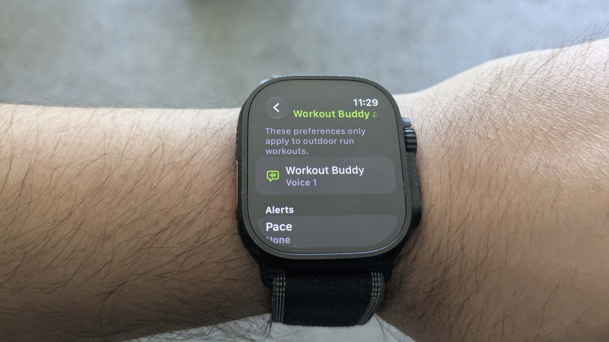 Работа Workout Buddy на Apple Watch