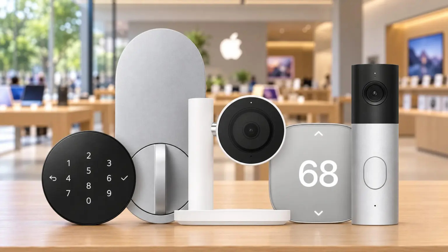 Apple Home Collection: замок с кодовой панелью, домашняя камера, термостат и видеозвонок