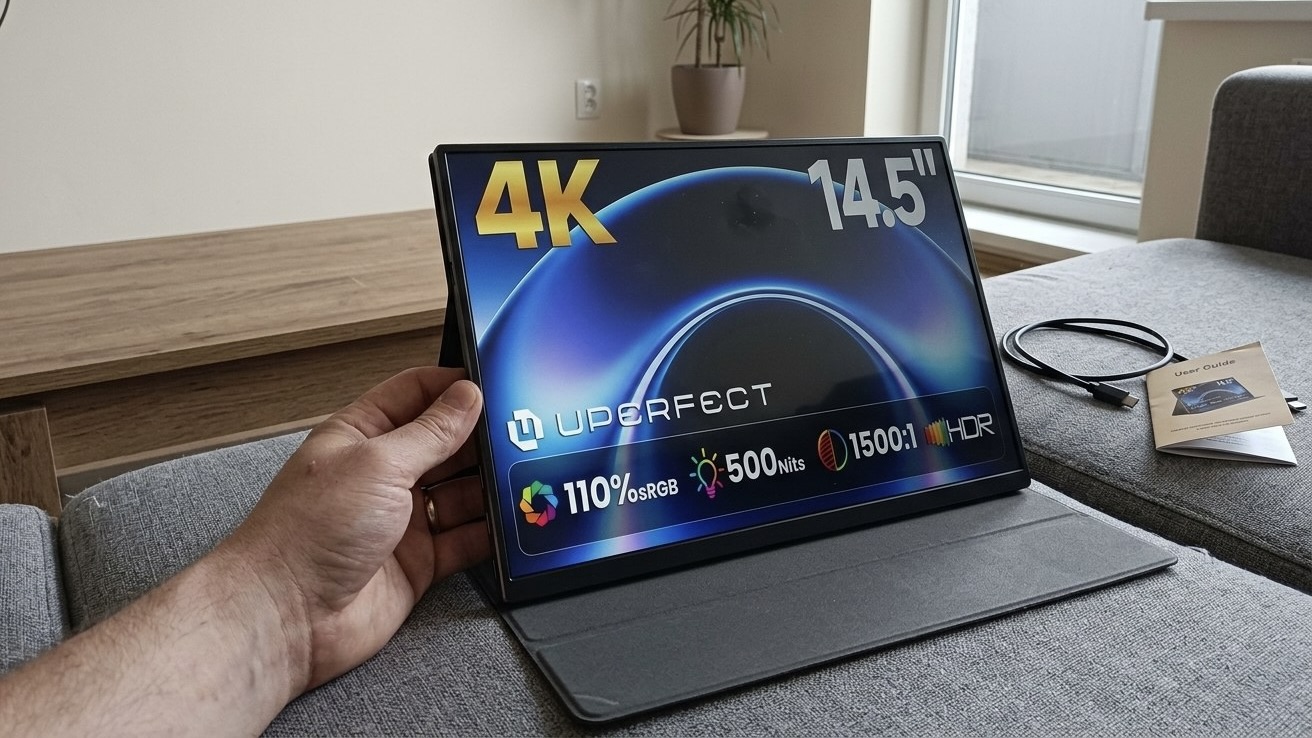 Портативный монитор Uperfect на 14,5 дюйма с обложкой-подставкой