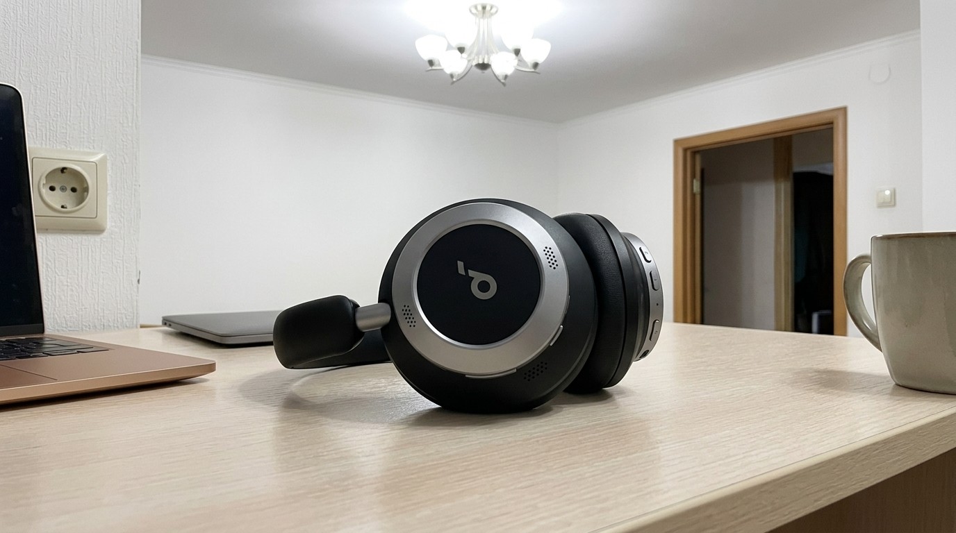 Беспроводные накладные наушники Soundcore на столе