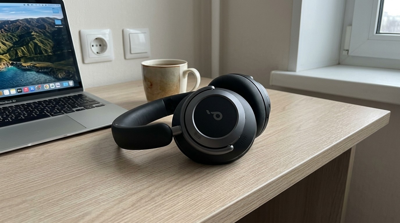 Накладные наушники Soundcore Space One Pro на столе
