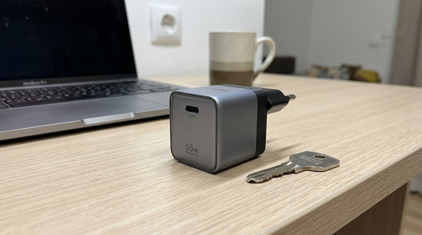 Зарядное устройство UGREEN Nexode Air рядом с ключом