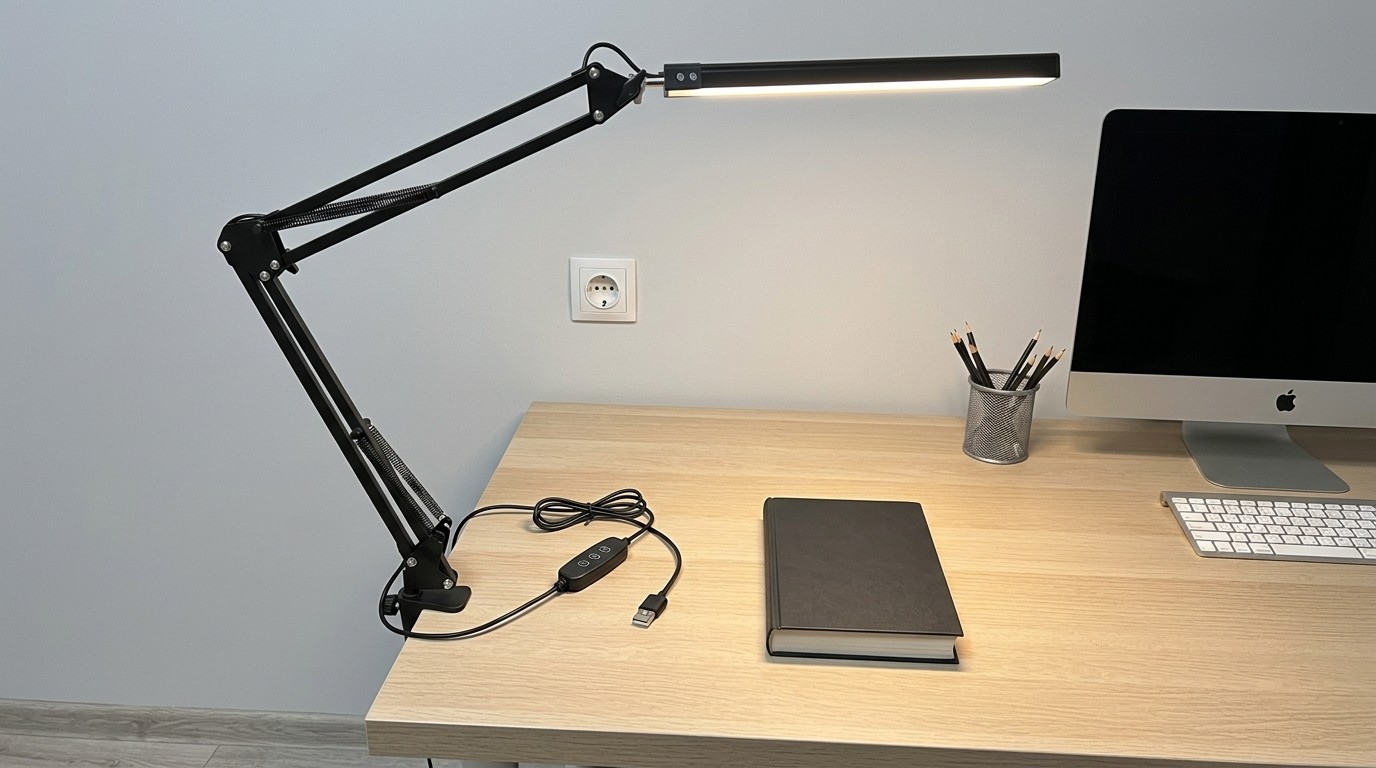 Лампа на гибком кронштейне с USB-пультом