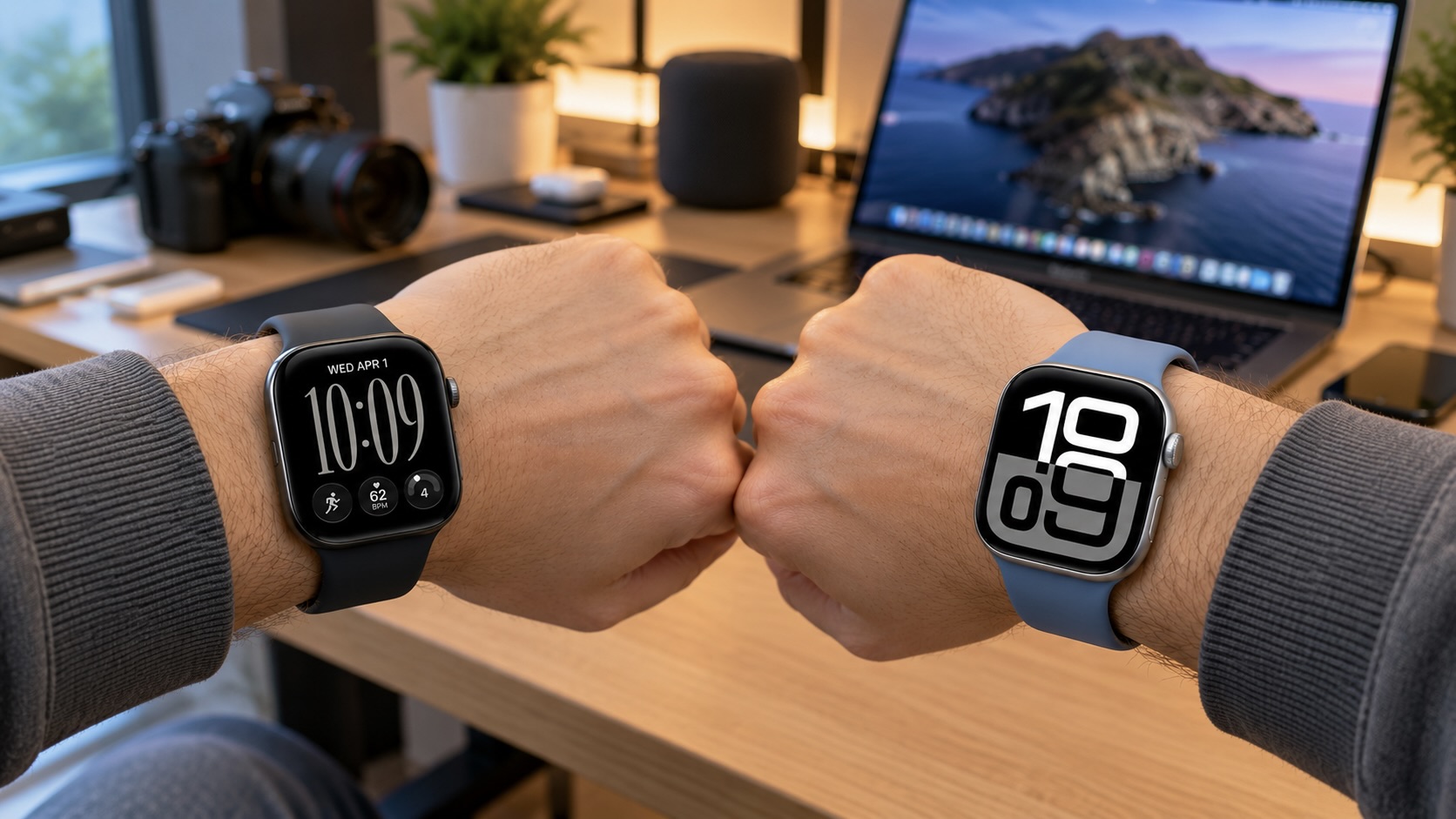 Apple Watch Series 12 и Series 10 на руках у пользователя