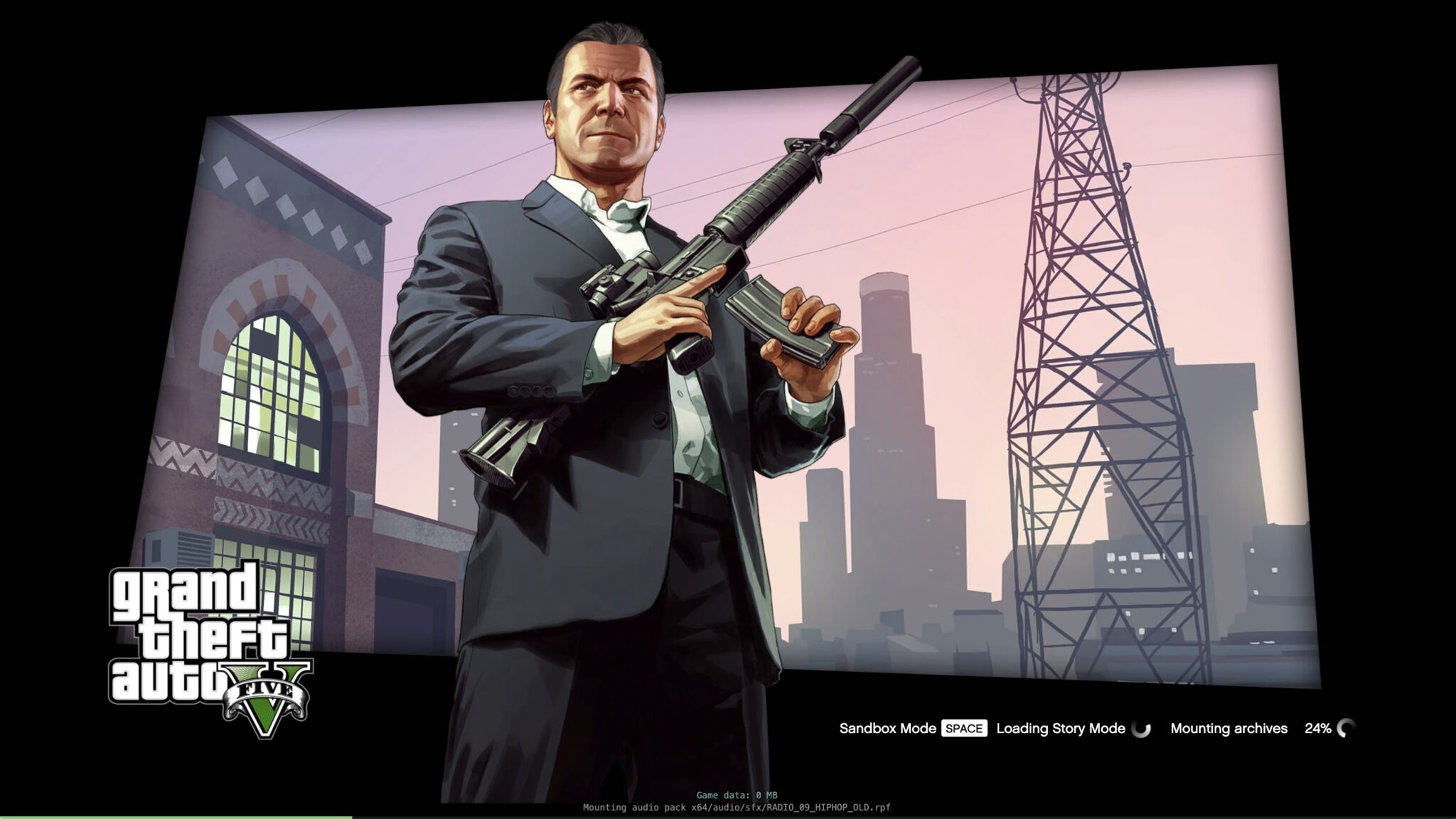 Процесс загрузки GTA V в браузере сразу после открытия сайта