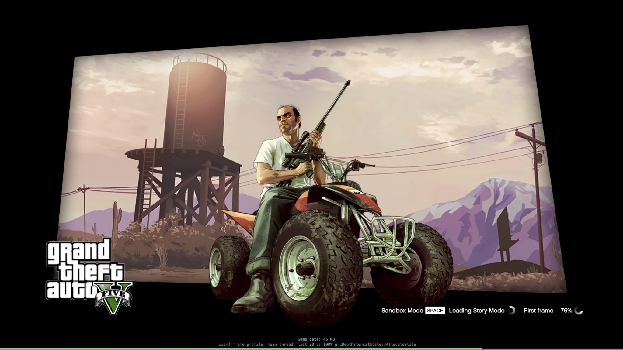 Индикатор загрузки GTA V в браузере на 76%