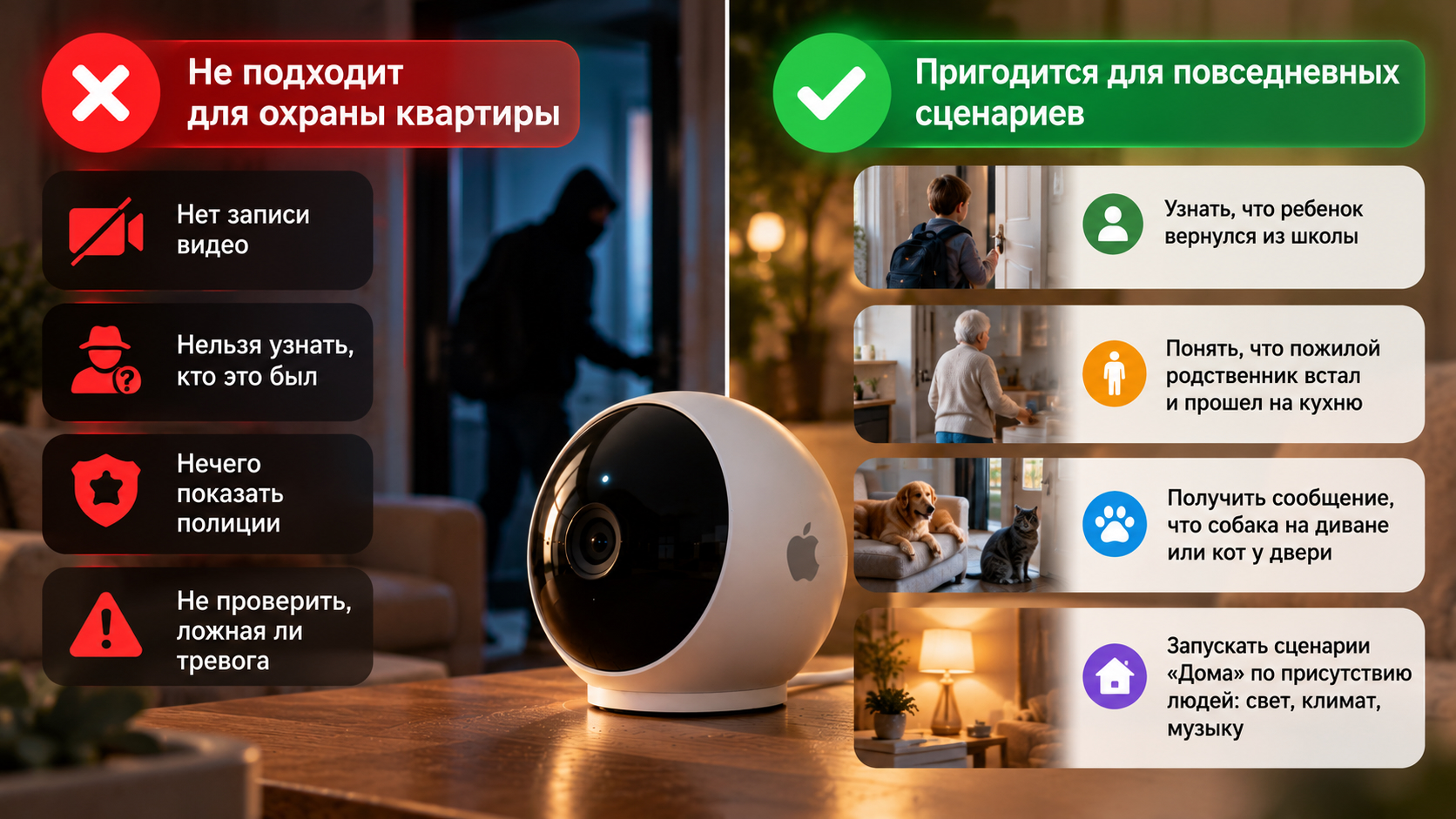Сценарии использования домашней камеры Apple