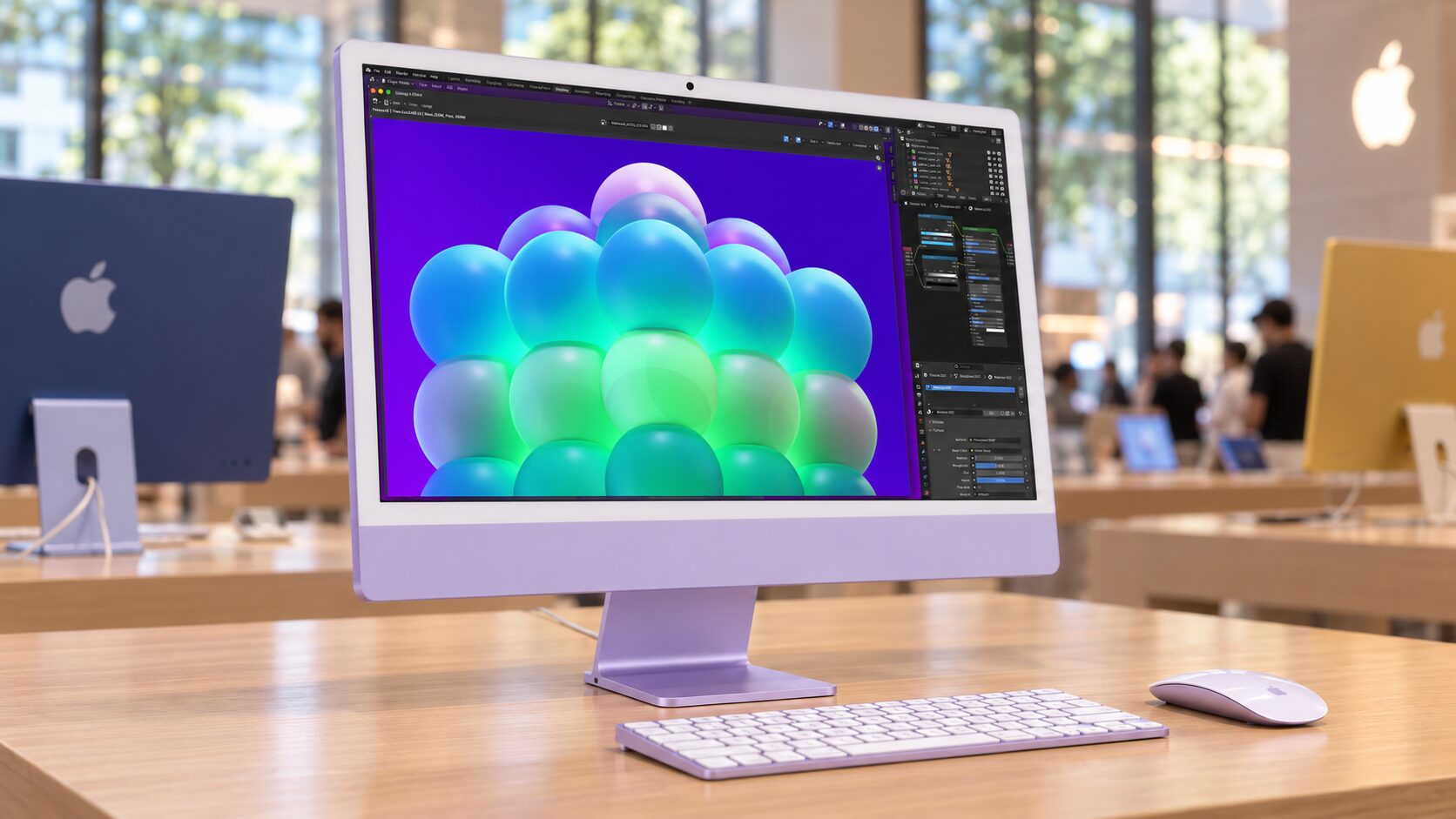 iMac фиолетового цвета