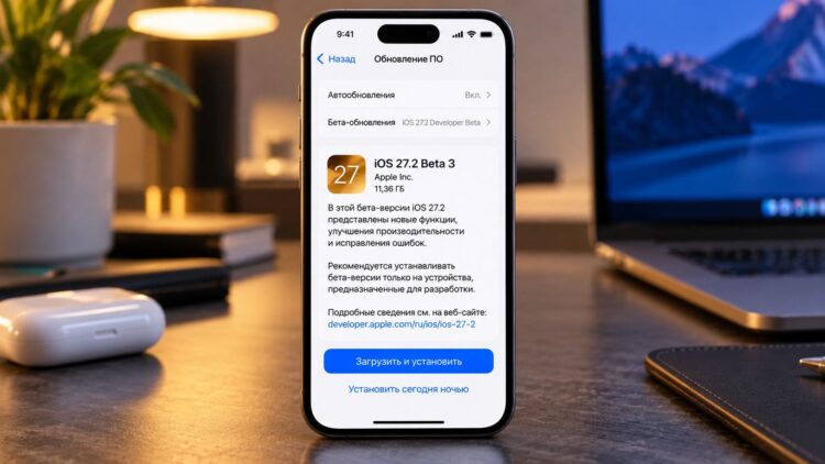 iOS 27.2 beta 3 вышла: что изменилось, новые функции и стоит ли качать ее на Айфон. Фото.