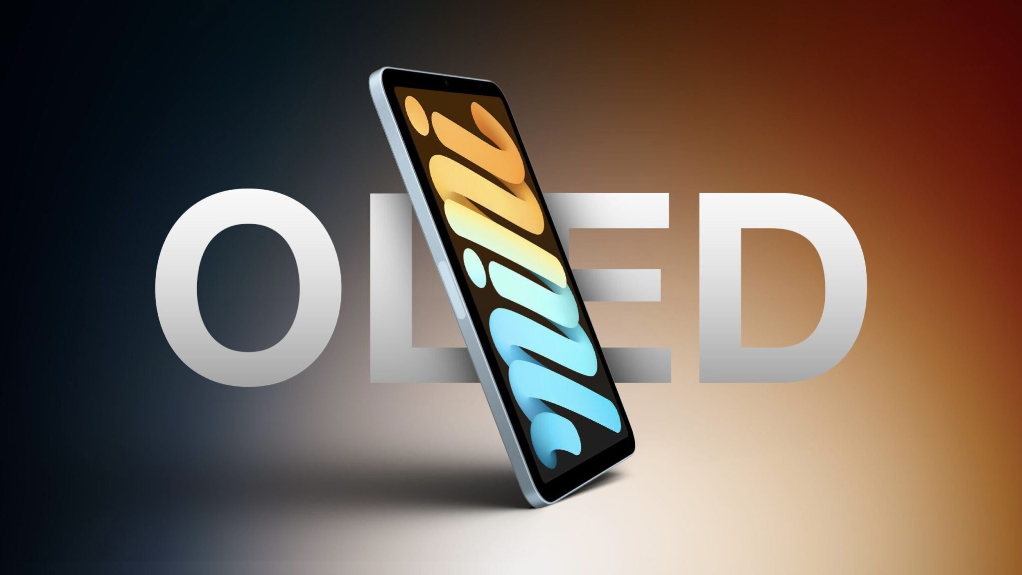 iPad mini на фоне надписи OLED