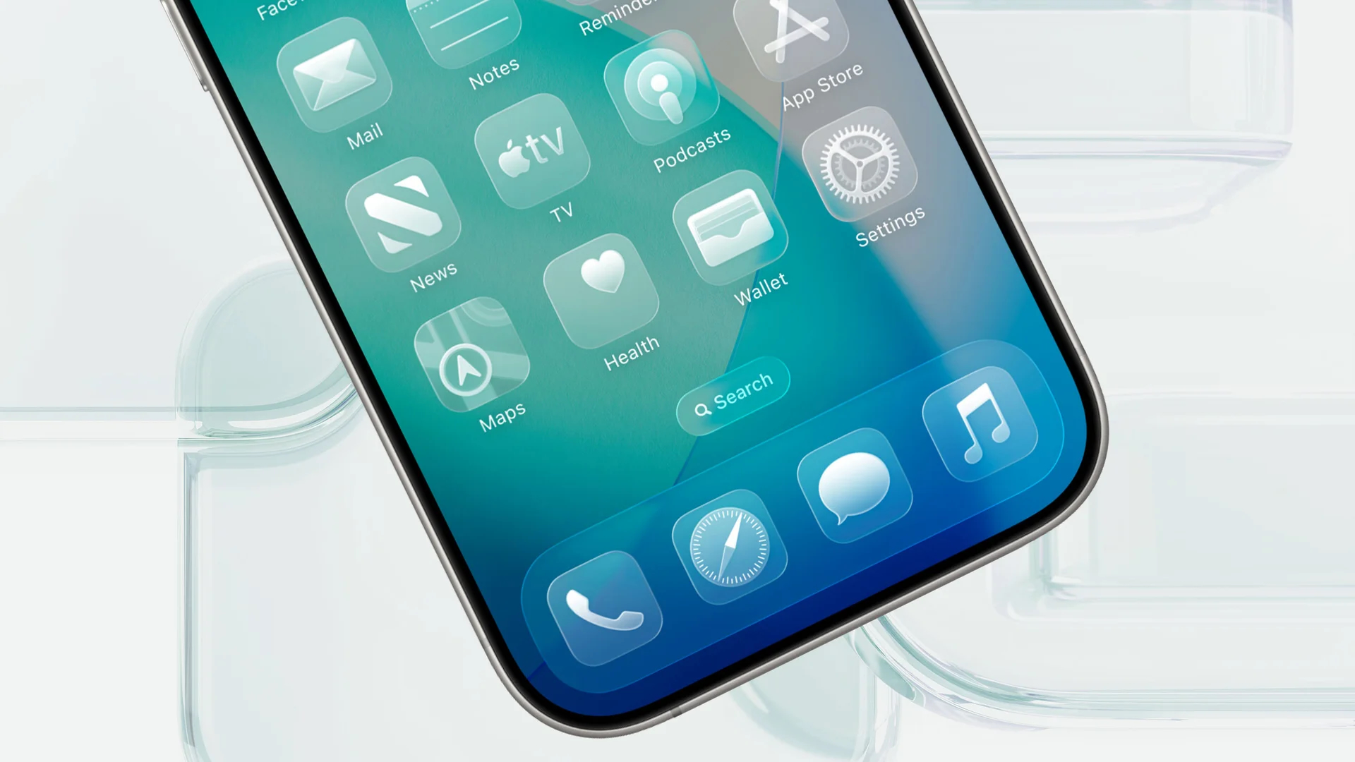 Иконки в дизайне Liquid Glass на iPhone