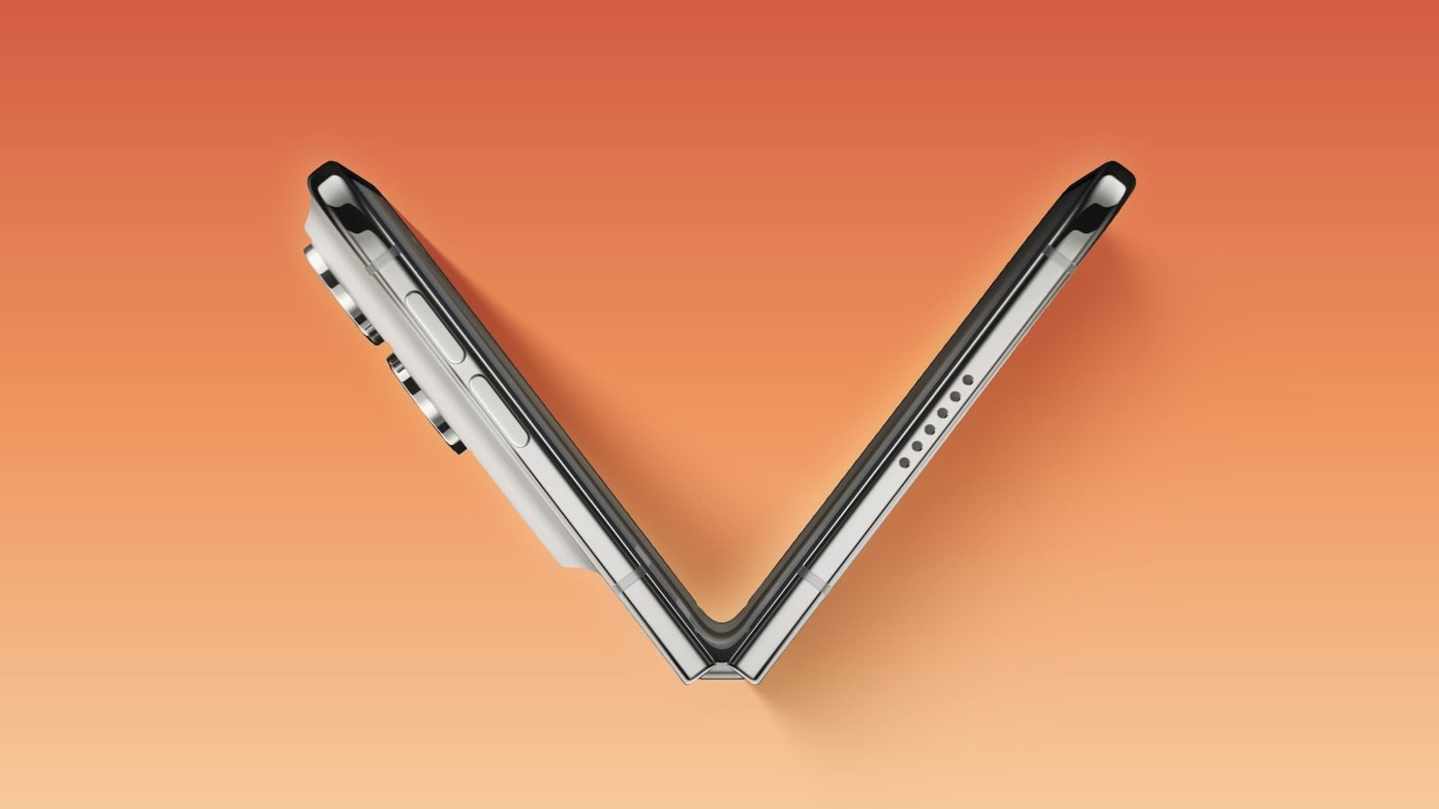 Полураскрытый iPhone Duo, вид сверху