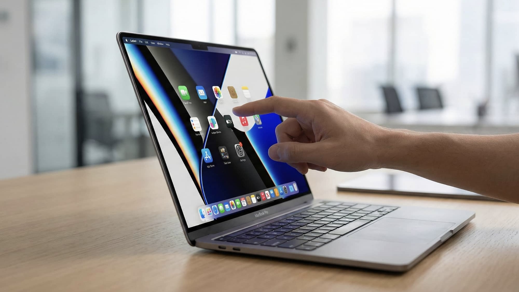 Концепт MacBook с сенсорным экраном