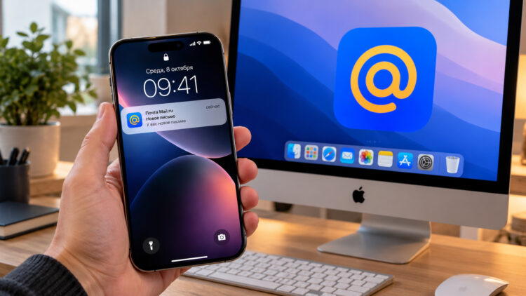 Как включить уведомления Почты Mail.ru на iPhone. Фото.