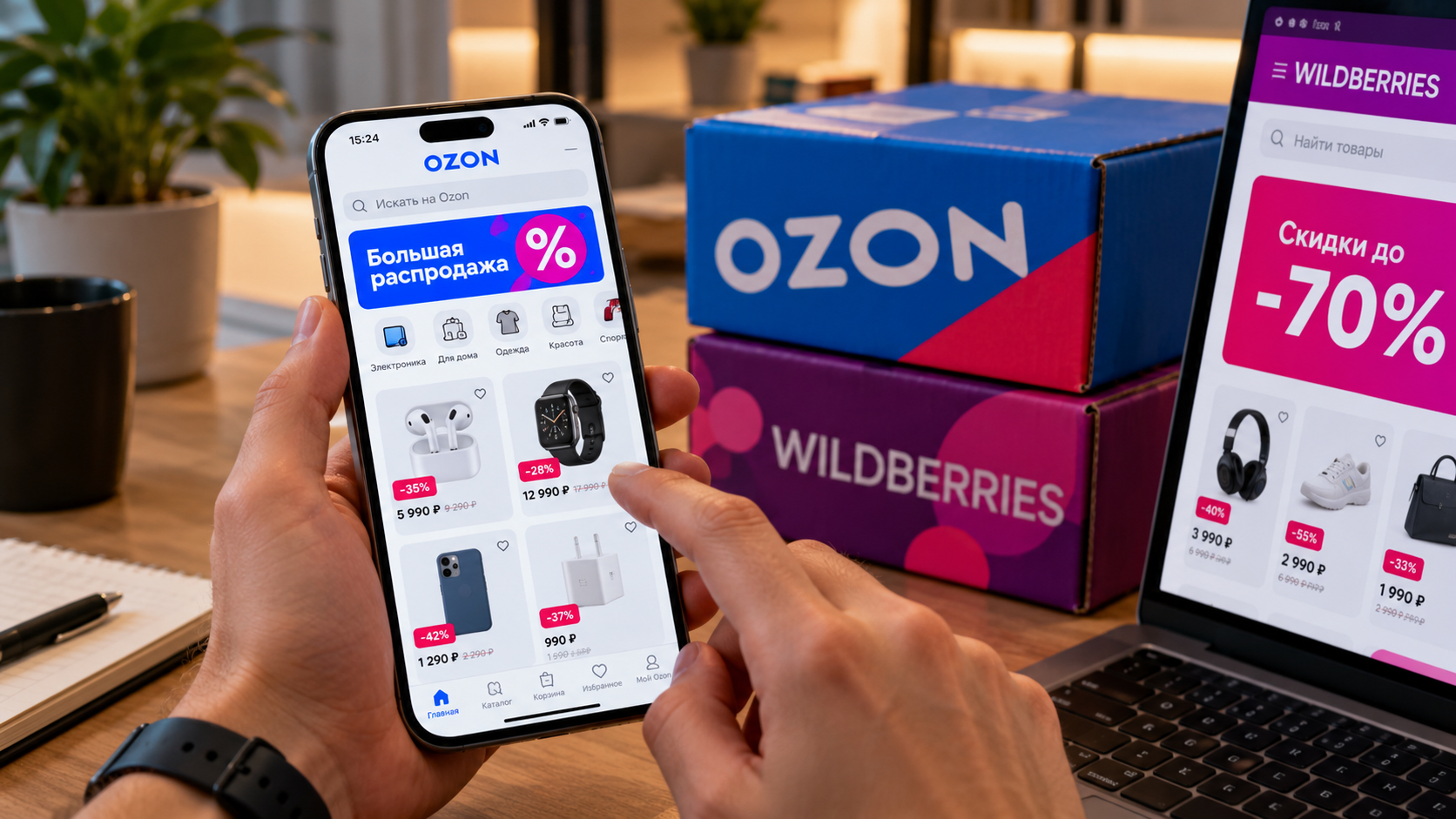 Интерфейс распродажи на Ozon
