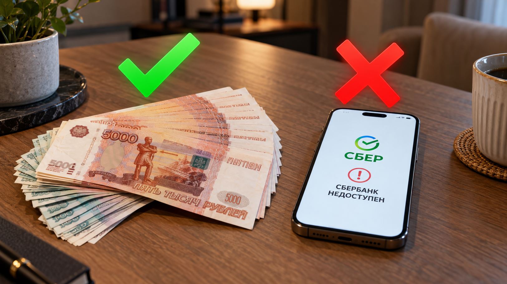 Наличные на случай сбоя в работе онлайн-банков