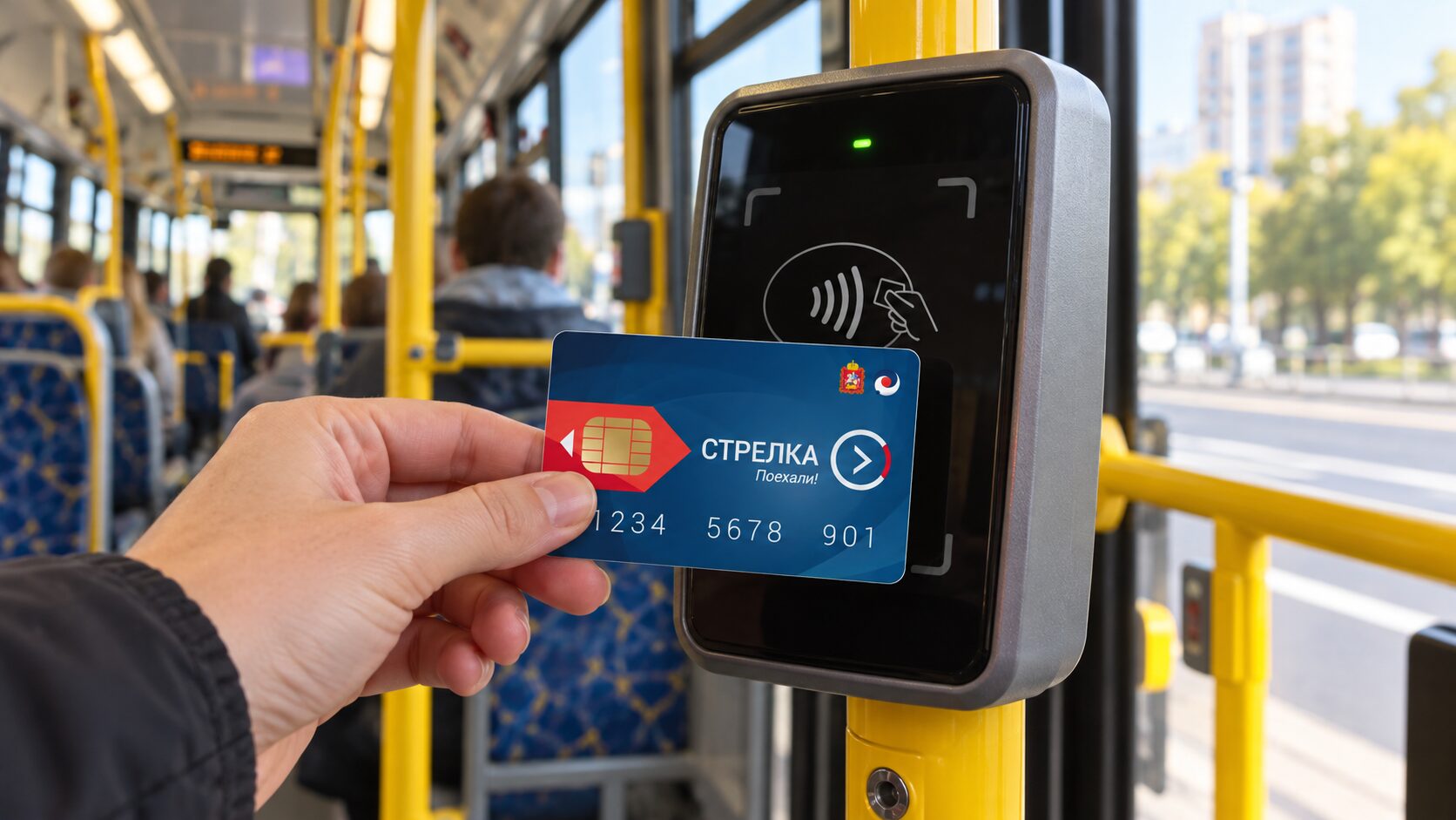 Оплата картой Стрелка в автобусе