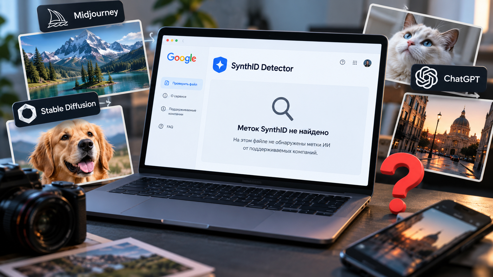 SynthID, который не распознал нейросеть в сгенерированной картинке